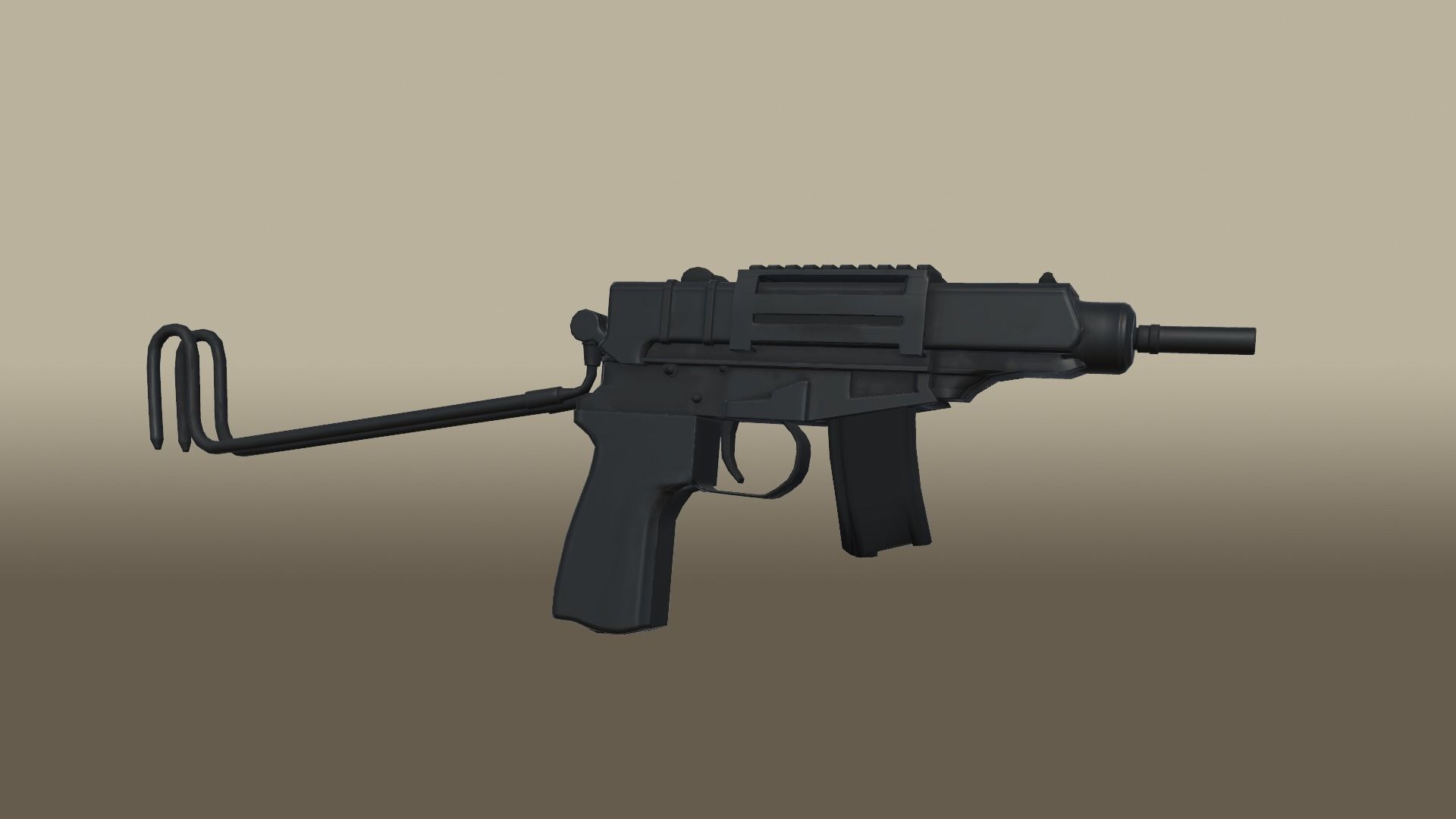 Mini Machine Pistol Low-poly 3D model_3