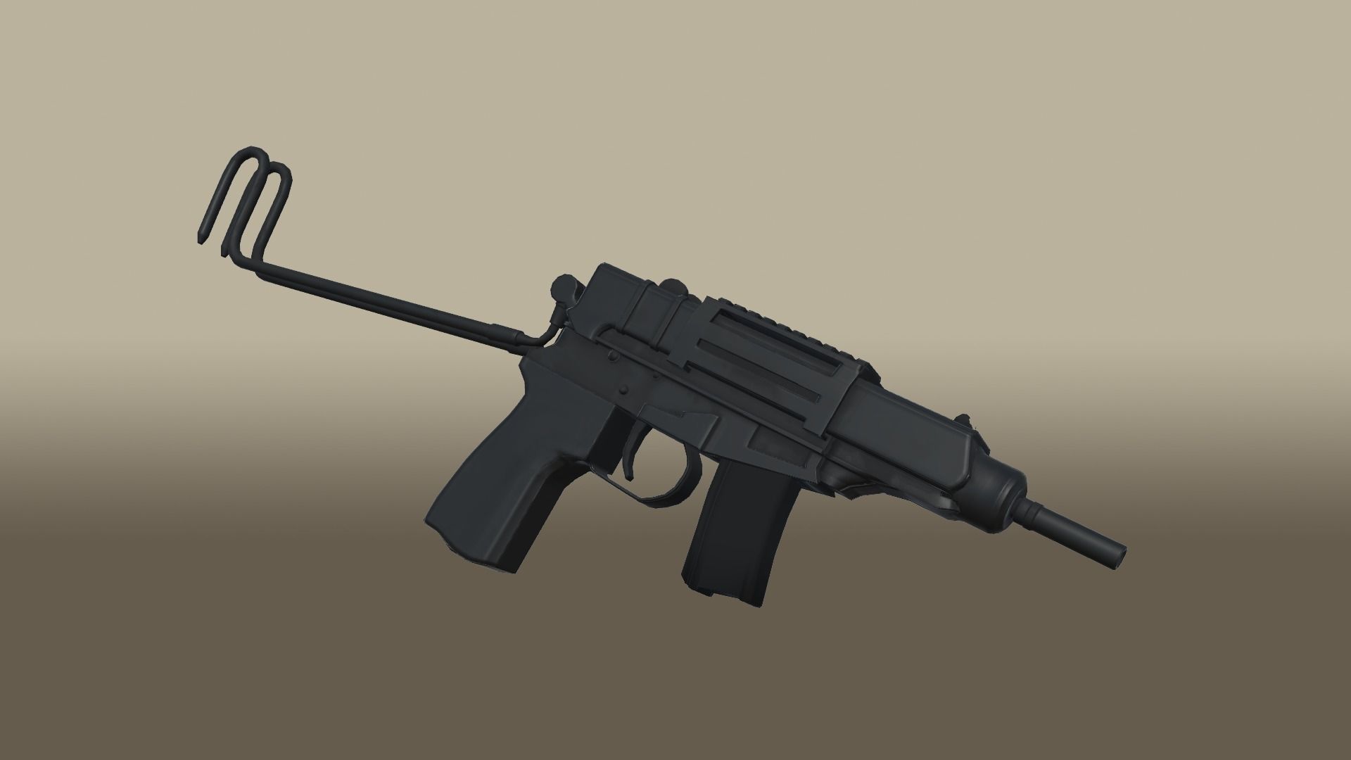 Mini Machine Pistol Low-poly 3D model_2