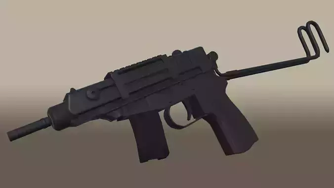 Mini Machine Pistol Low-poly 3D model