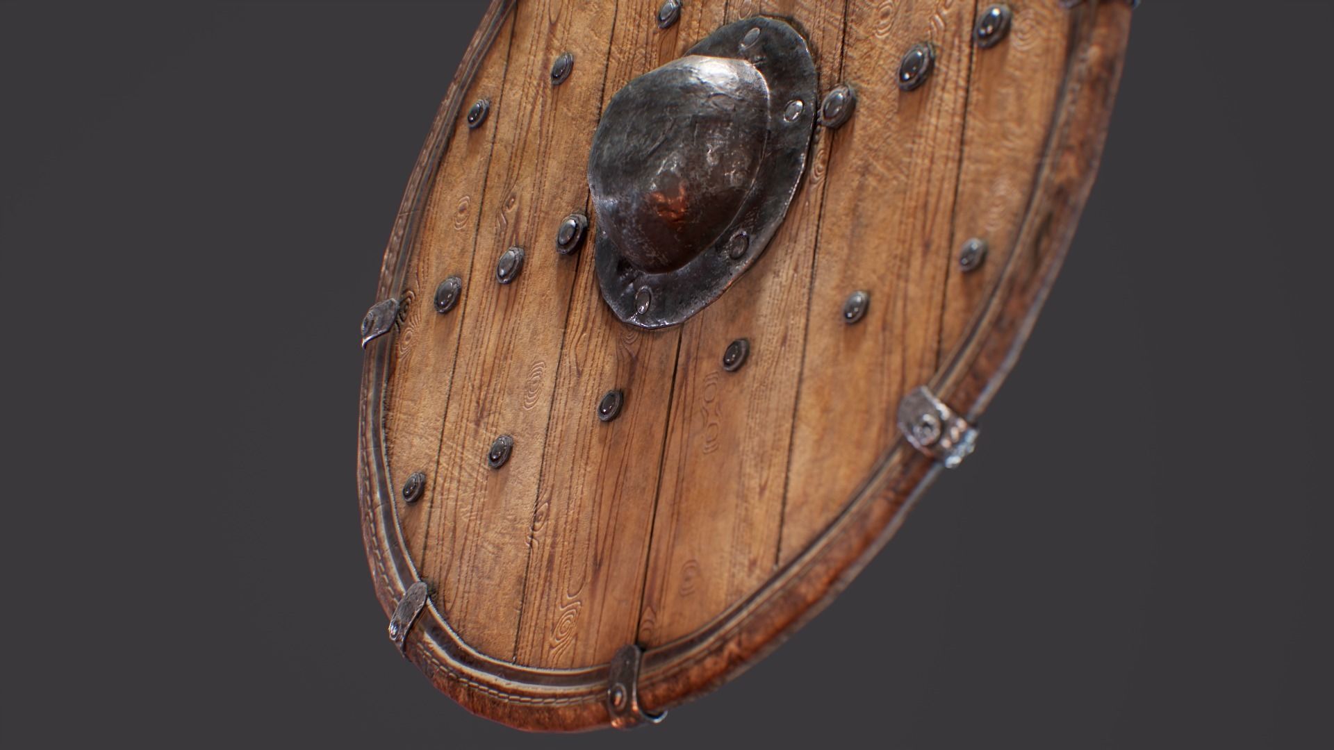 Viking Shield Low-poly 3D model_7