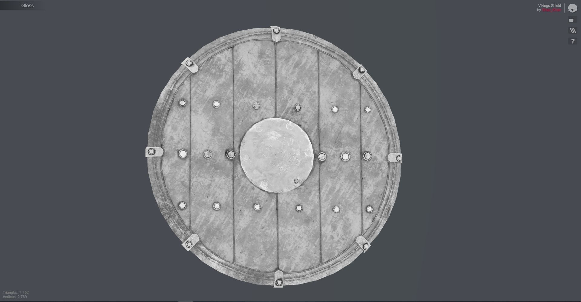 Viking Shield Low-poly 3D model_30