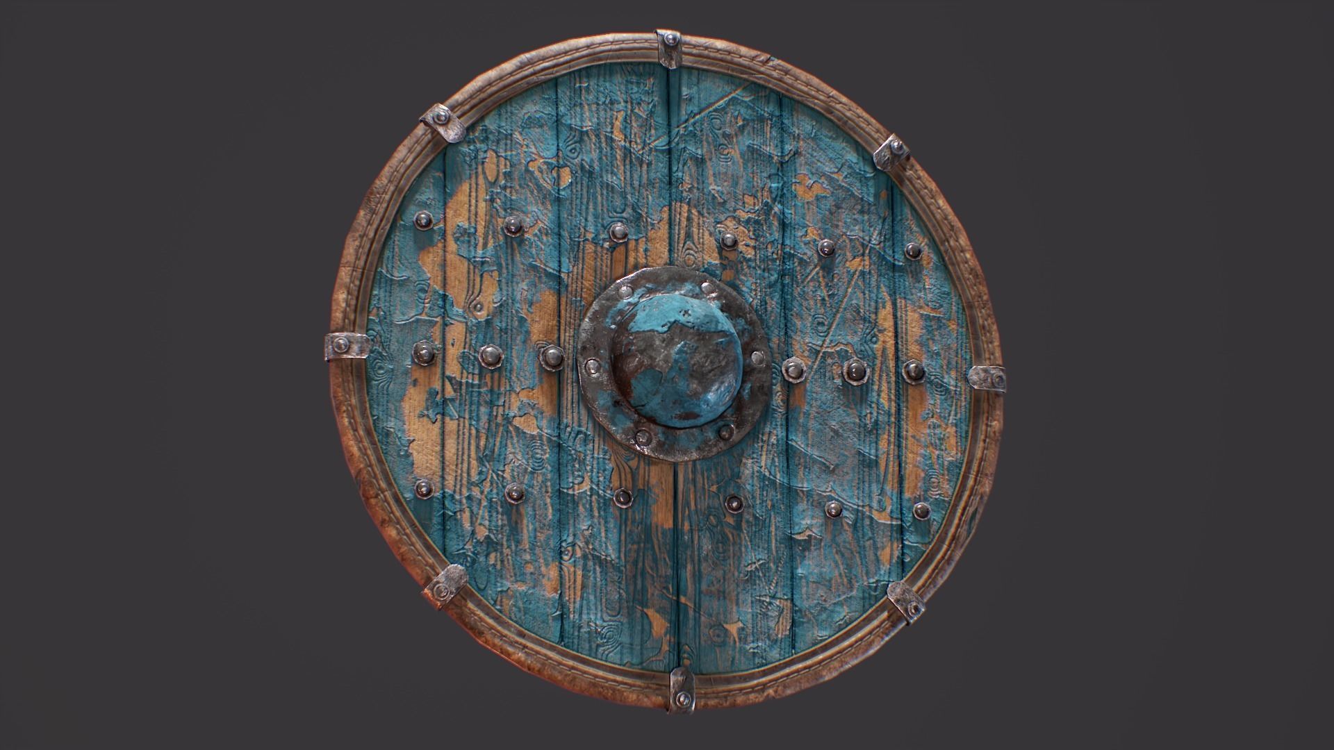 Viking Shield Low-poly 3D model_8