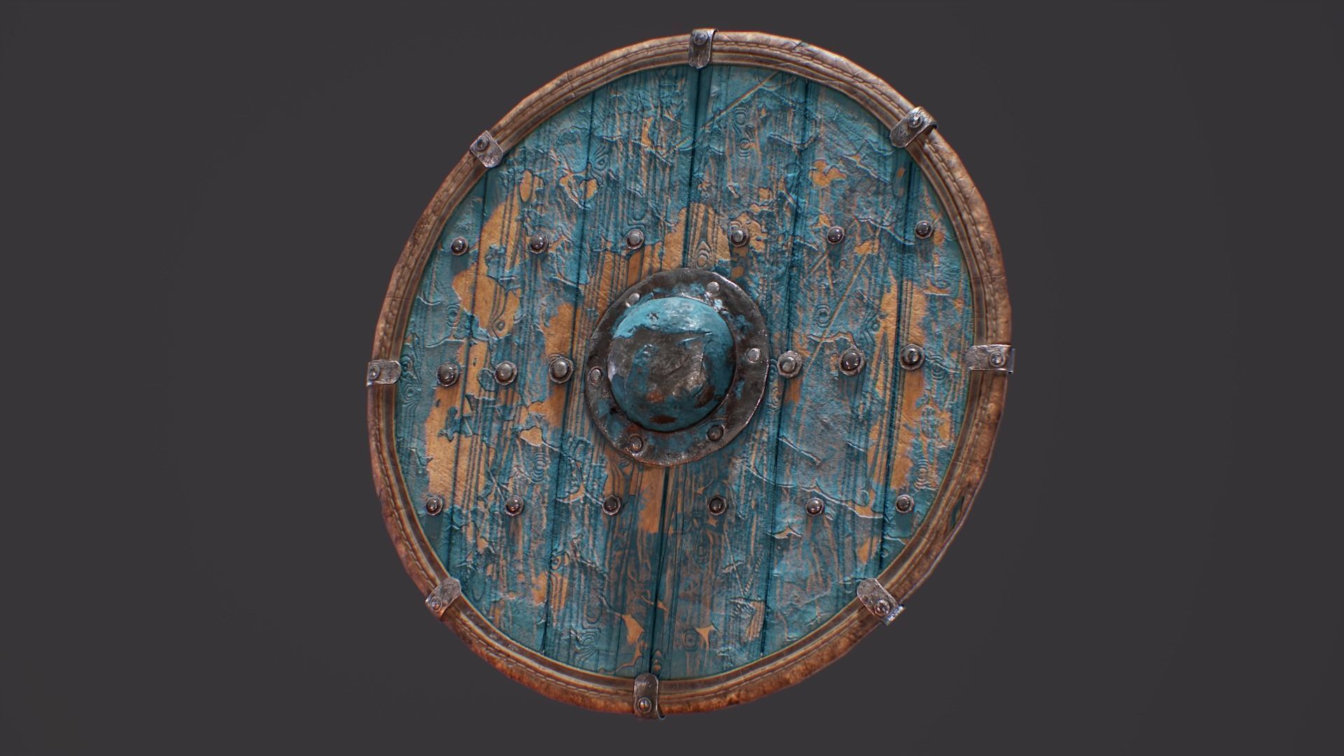 Viking Shield Low-poly 3D model_19