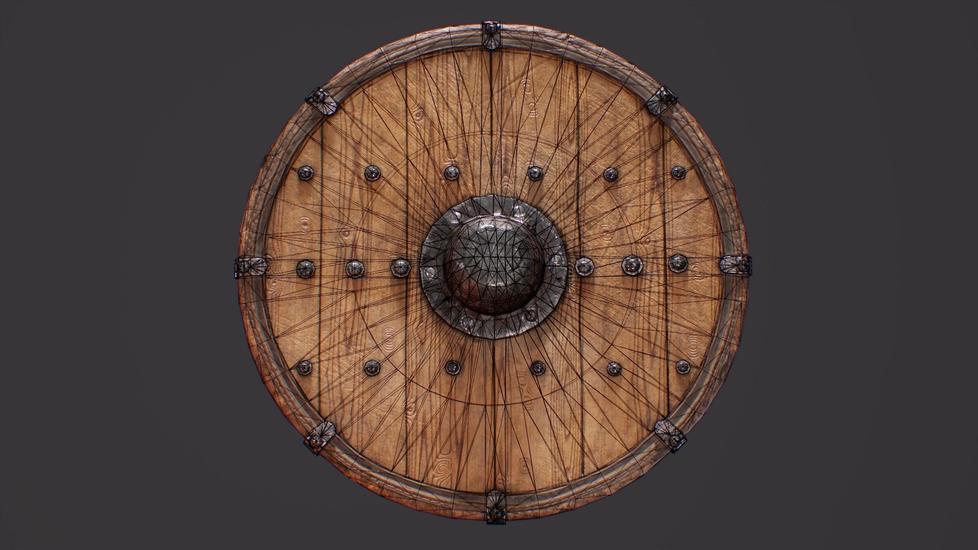 Viking Shield Low-poly 3D model_32