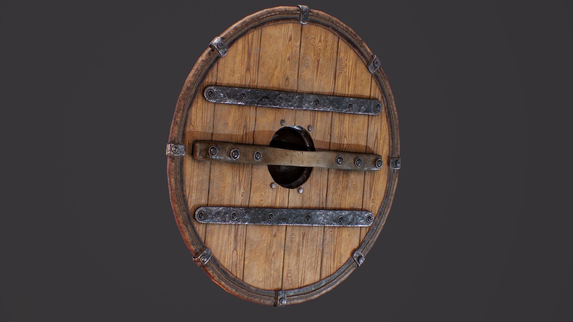 Viking Shield Low-poly 3D model_15
