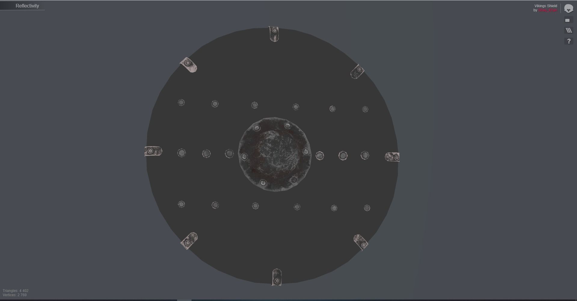 Viking Shield Low-poly 3D model_29