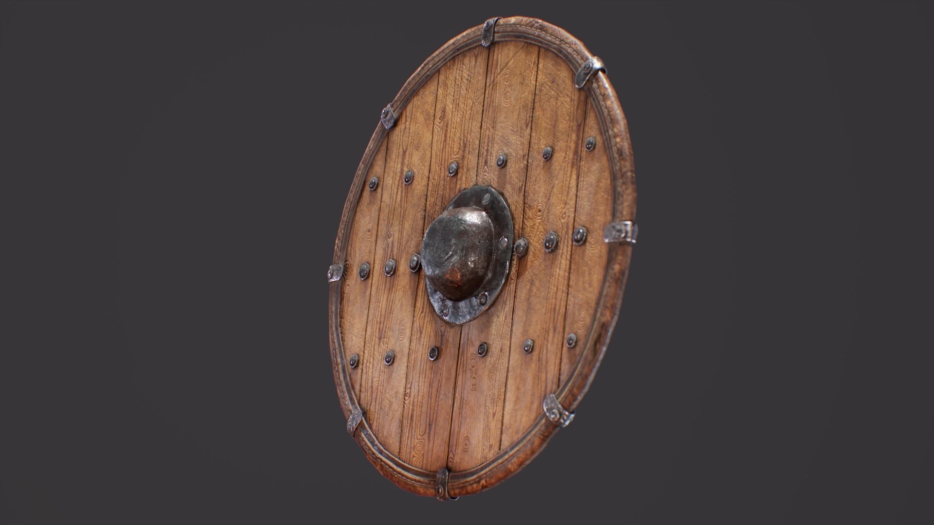 Viking Shield Low-poly 3D model_9