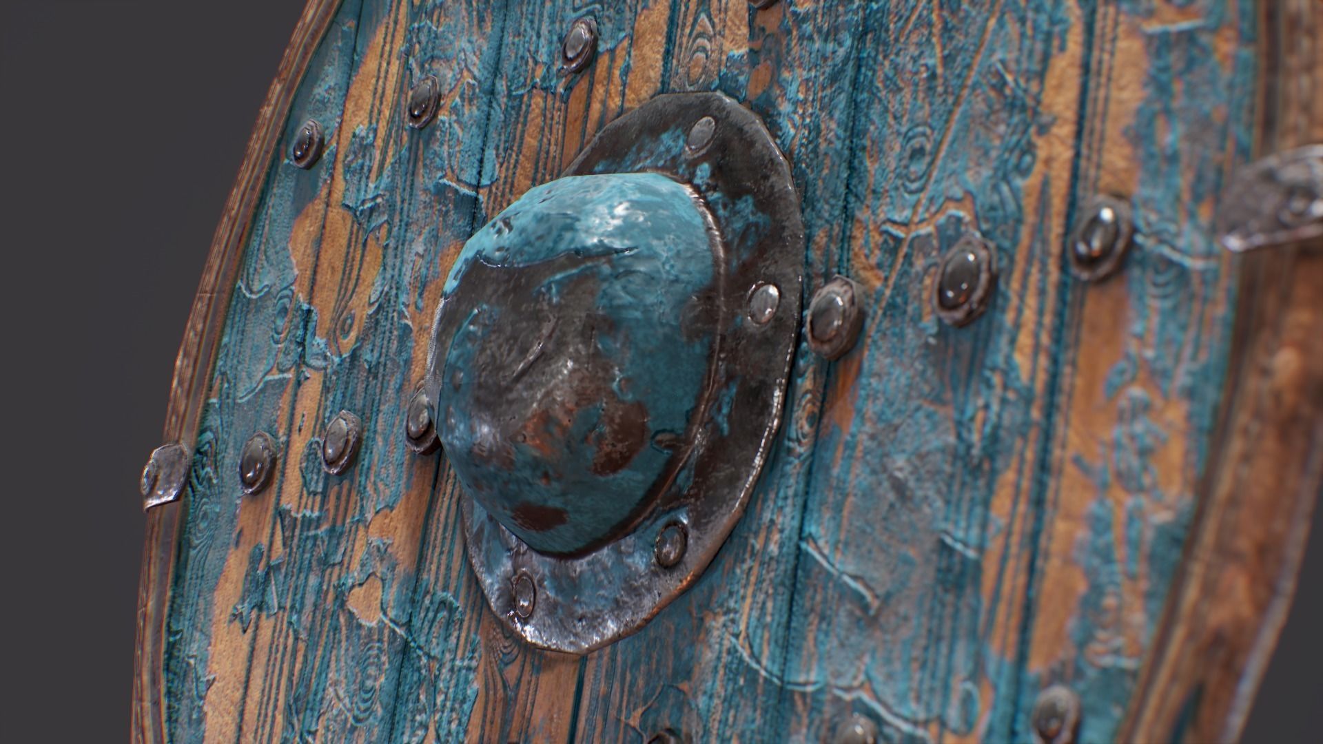 Viking Shield Low-poly 3D model_4