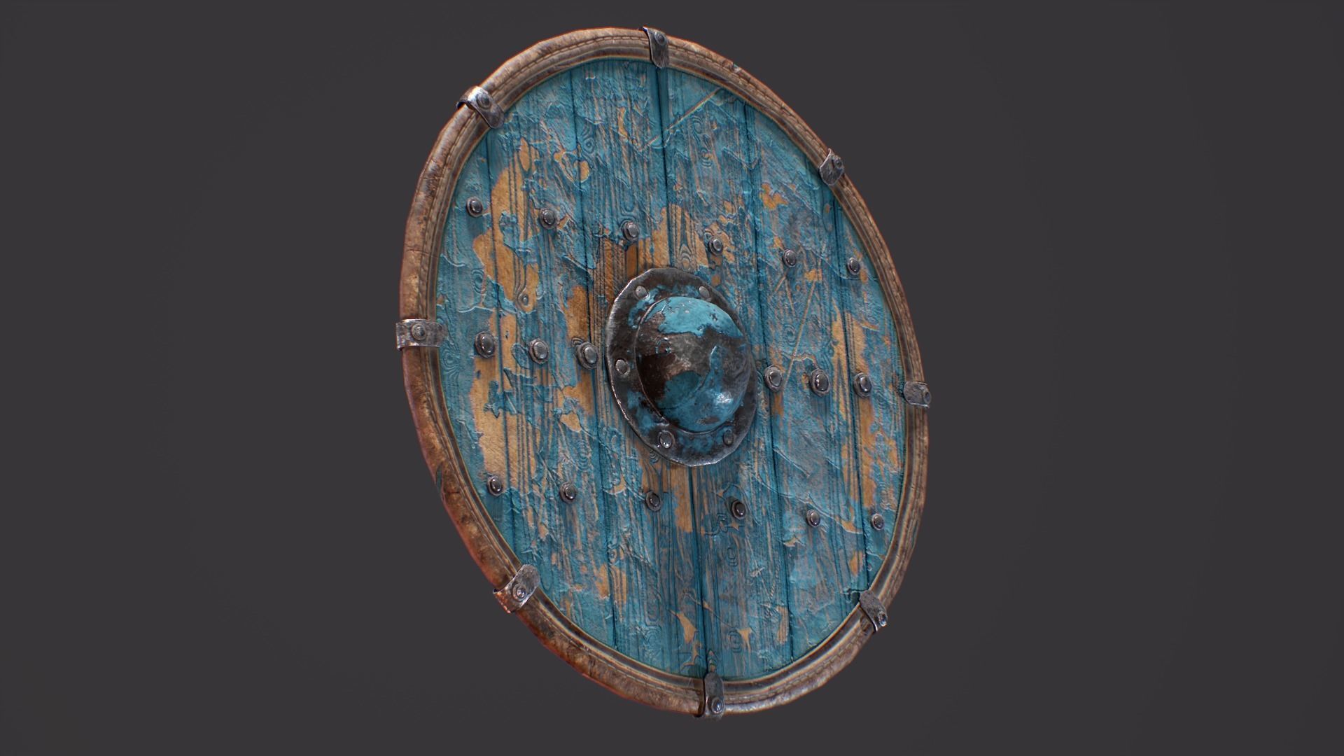 Viking Shield Low-poly 3D model_10