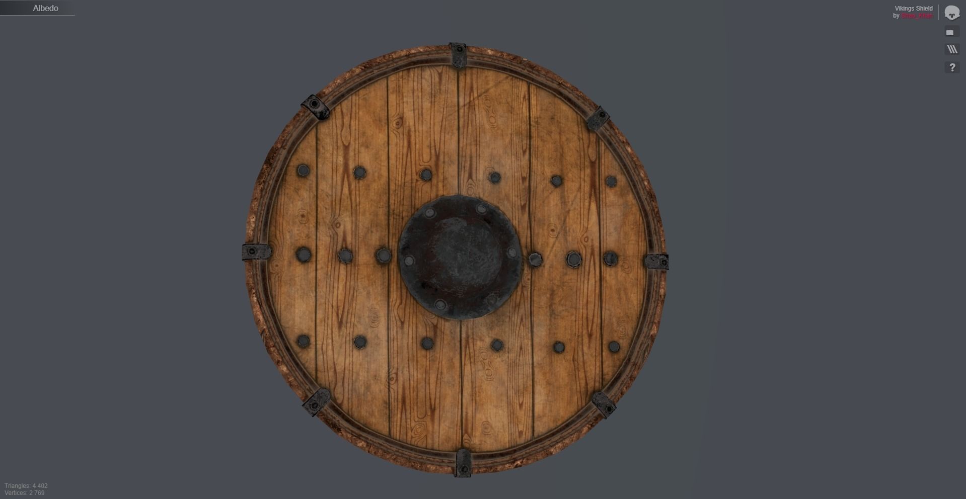 Viking Shield Low-poly 3D model_31