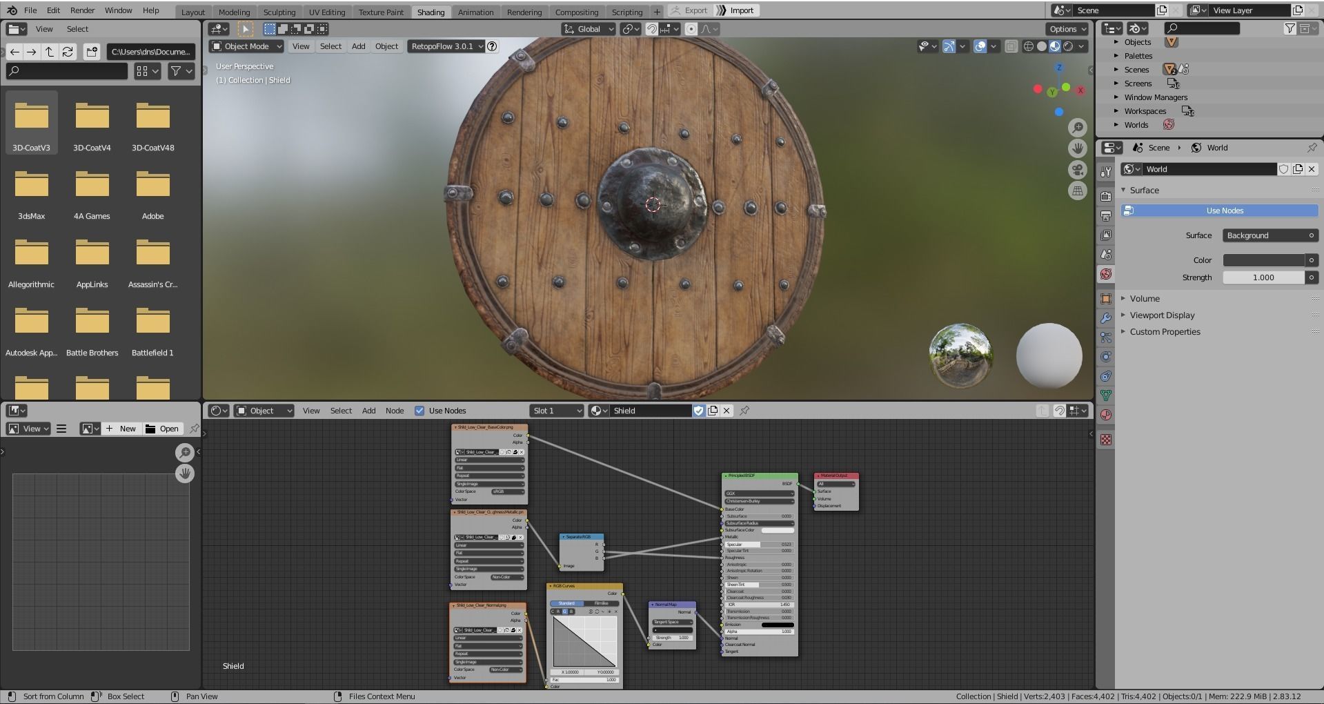 Viking Shield Low-poly 3D model_38