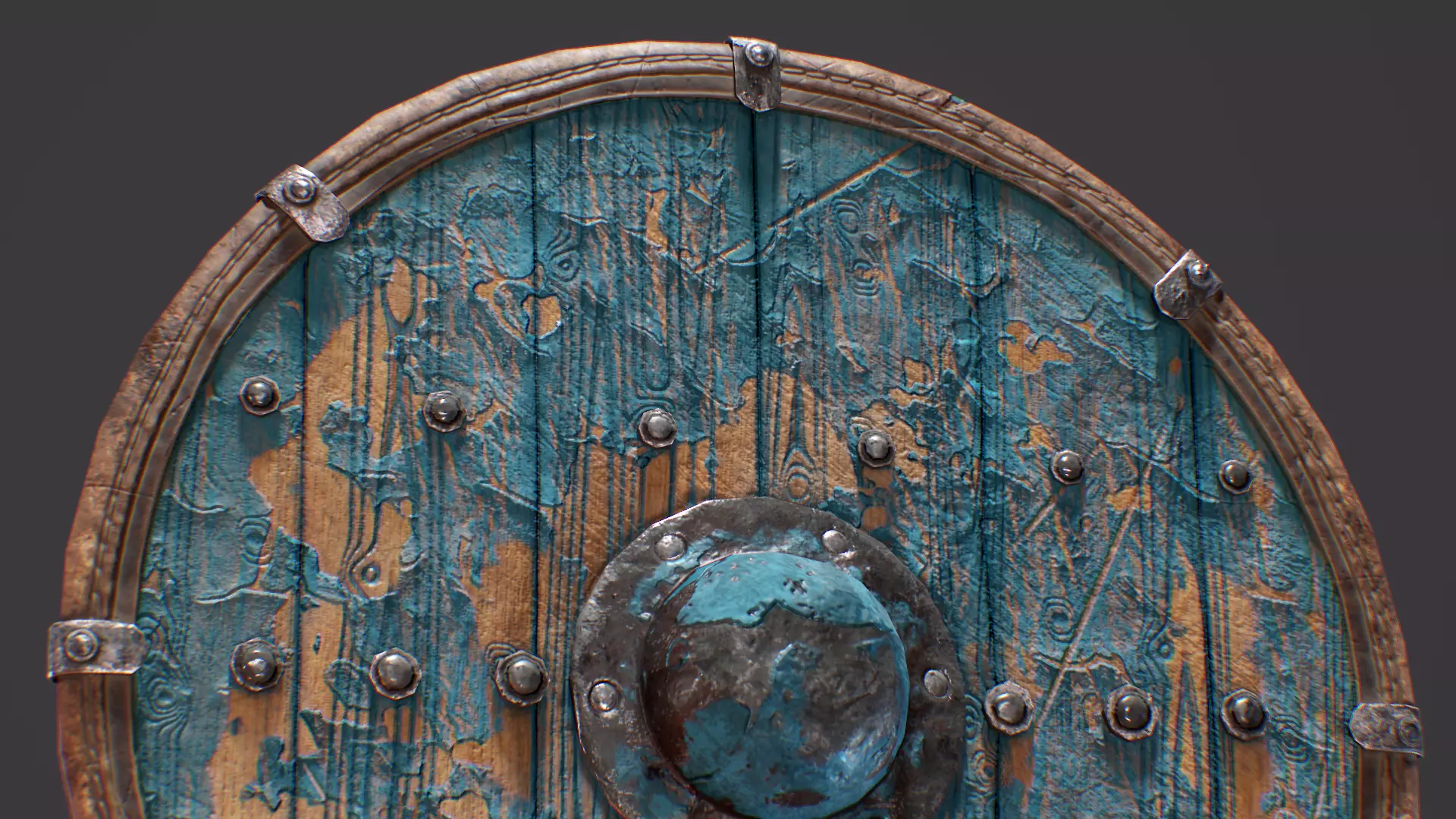 Viking Shield Low-poly 3D model_0