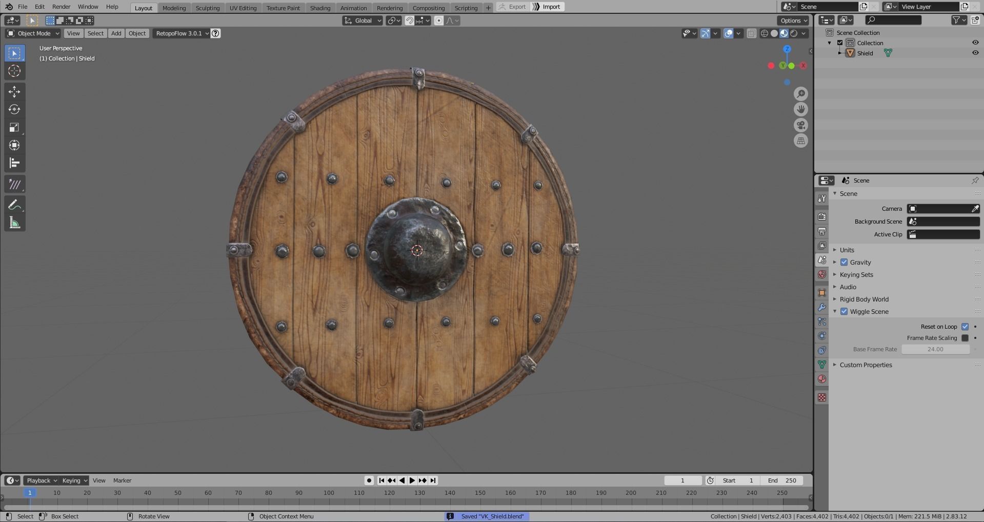 Viking Shield Low-poly 3D model_37