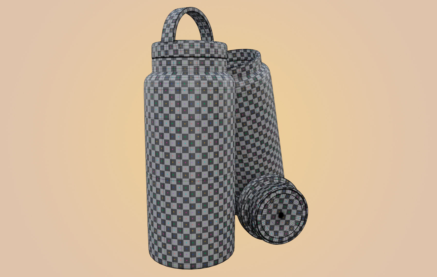 RND Water Bottle Low-poly 3D model_12