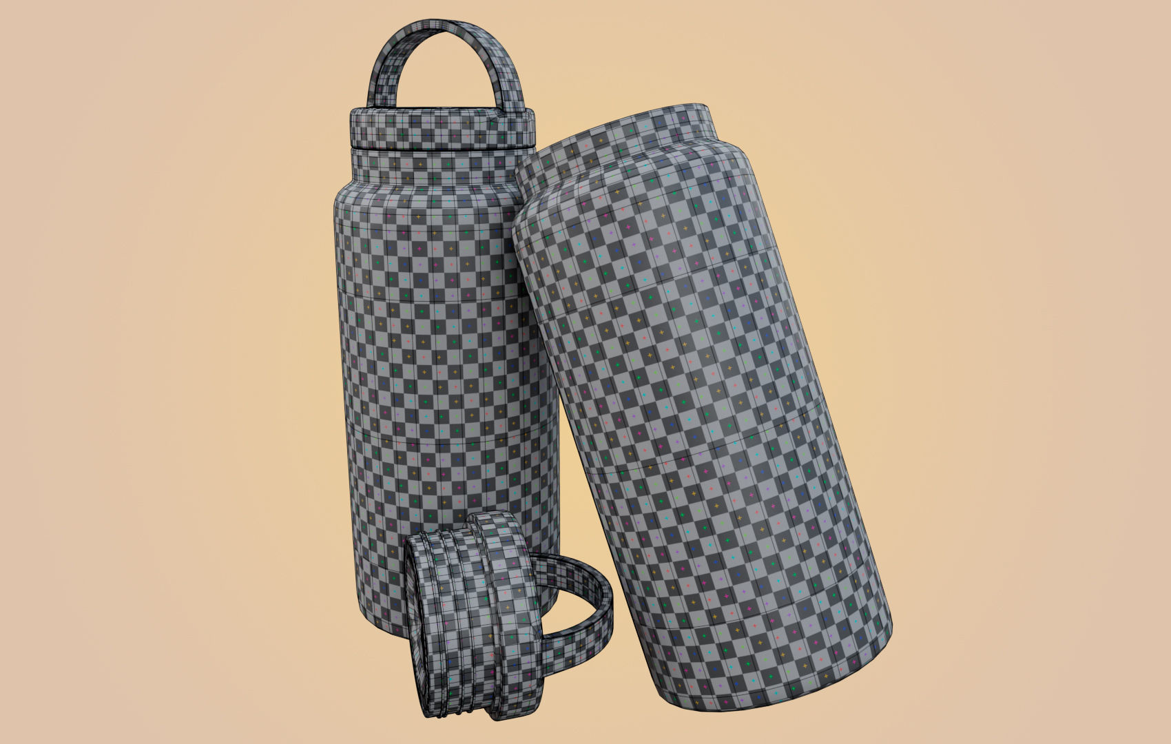 RND Water Bottle Low-poly 3D model_8