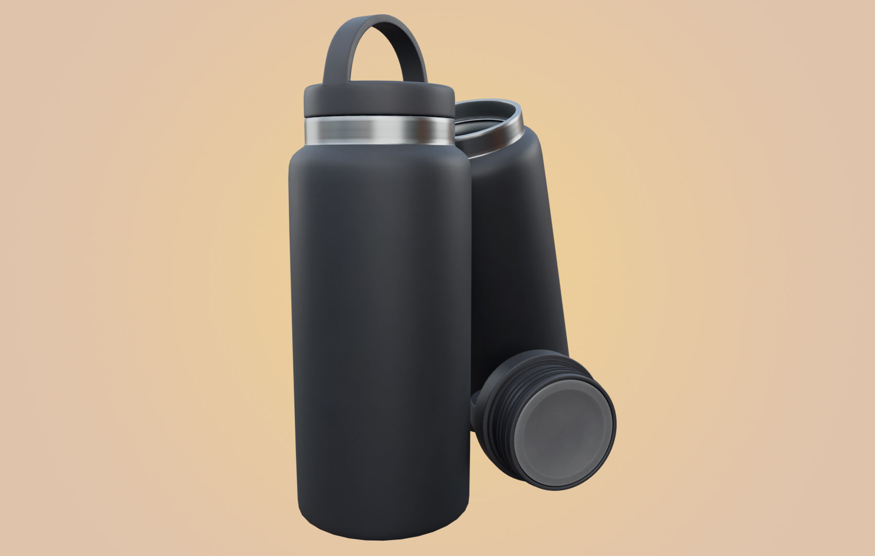 RND Water Bottle Low-poly 3D model_5