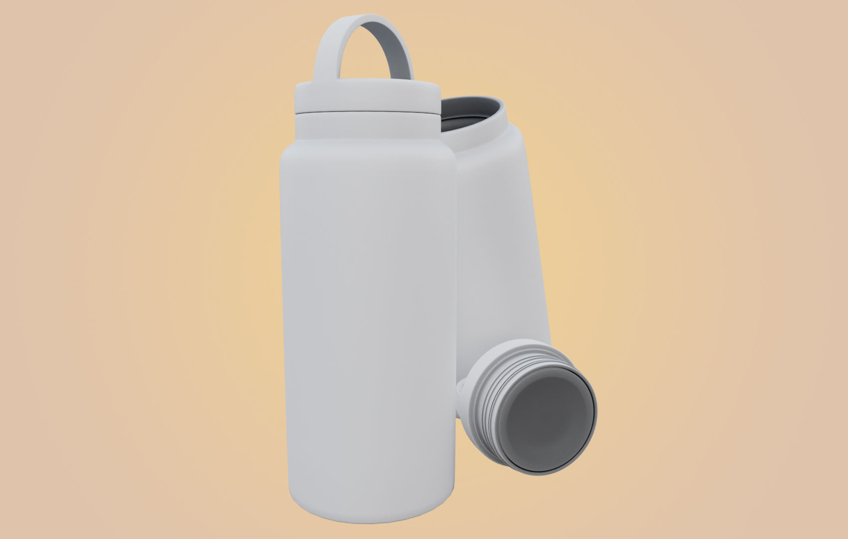 RND Water Bottle Low-poly 3D model_6