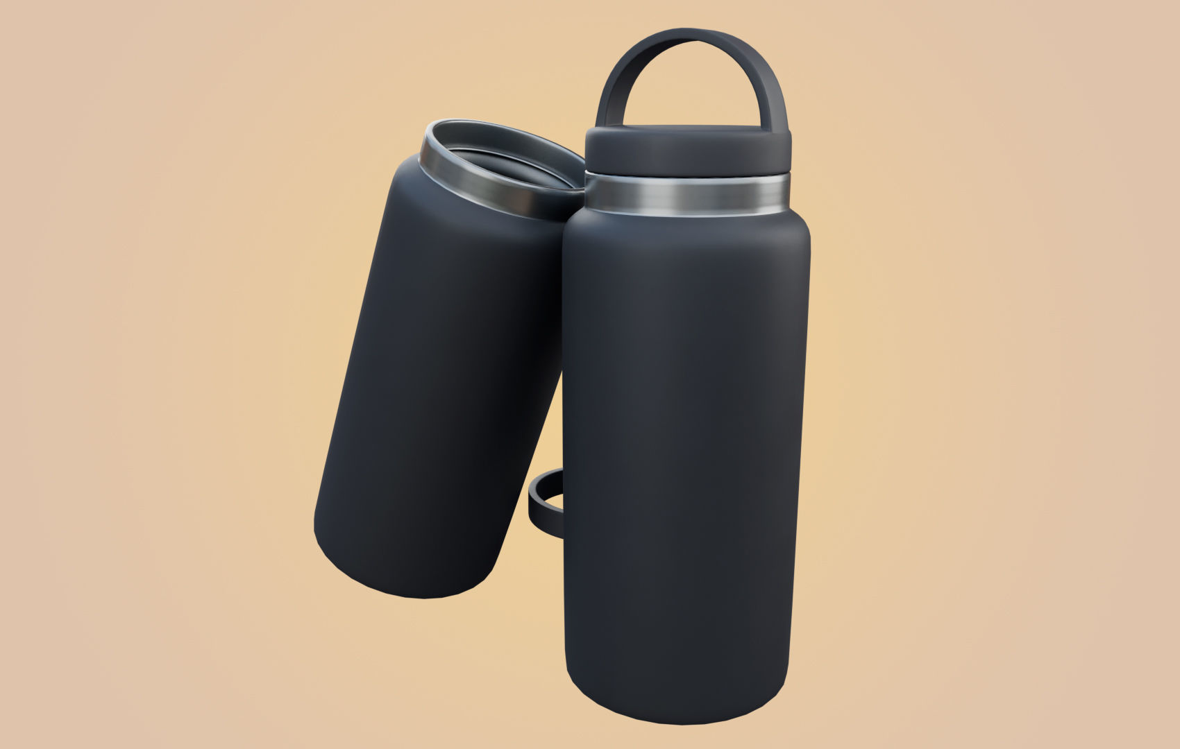 RND Water Bottle Low-poly 3D model_13