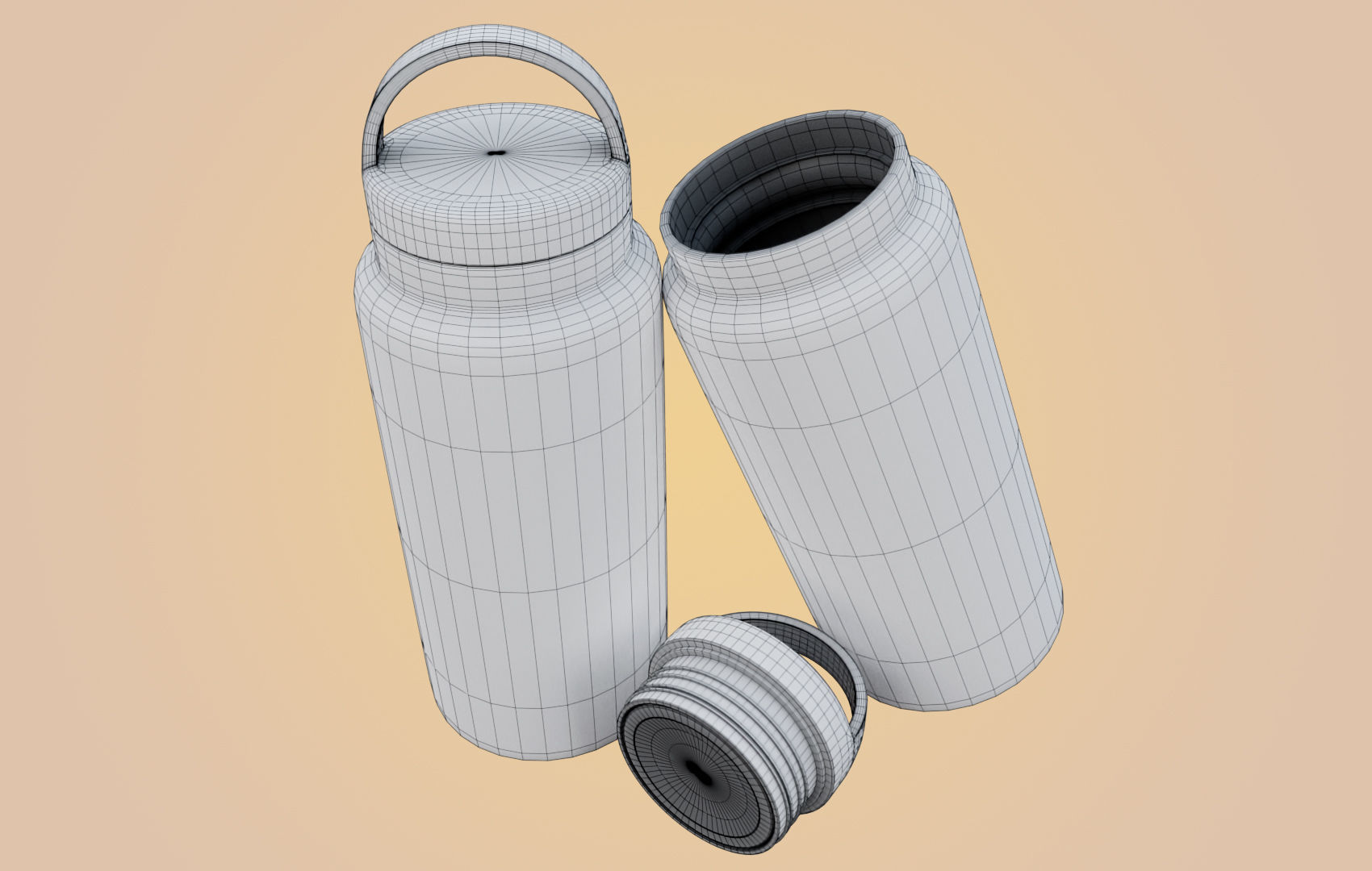RND Water Bottle Low-poly 3D model_28