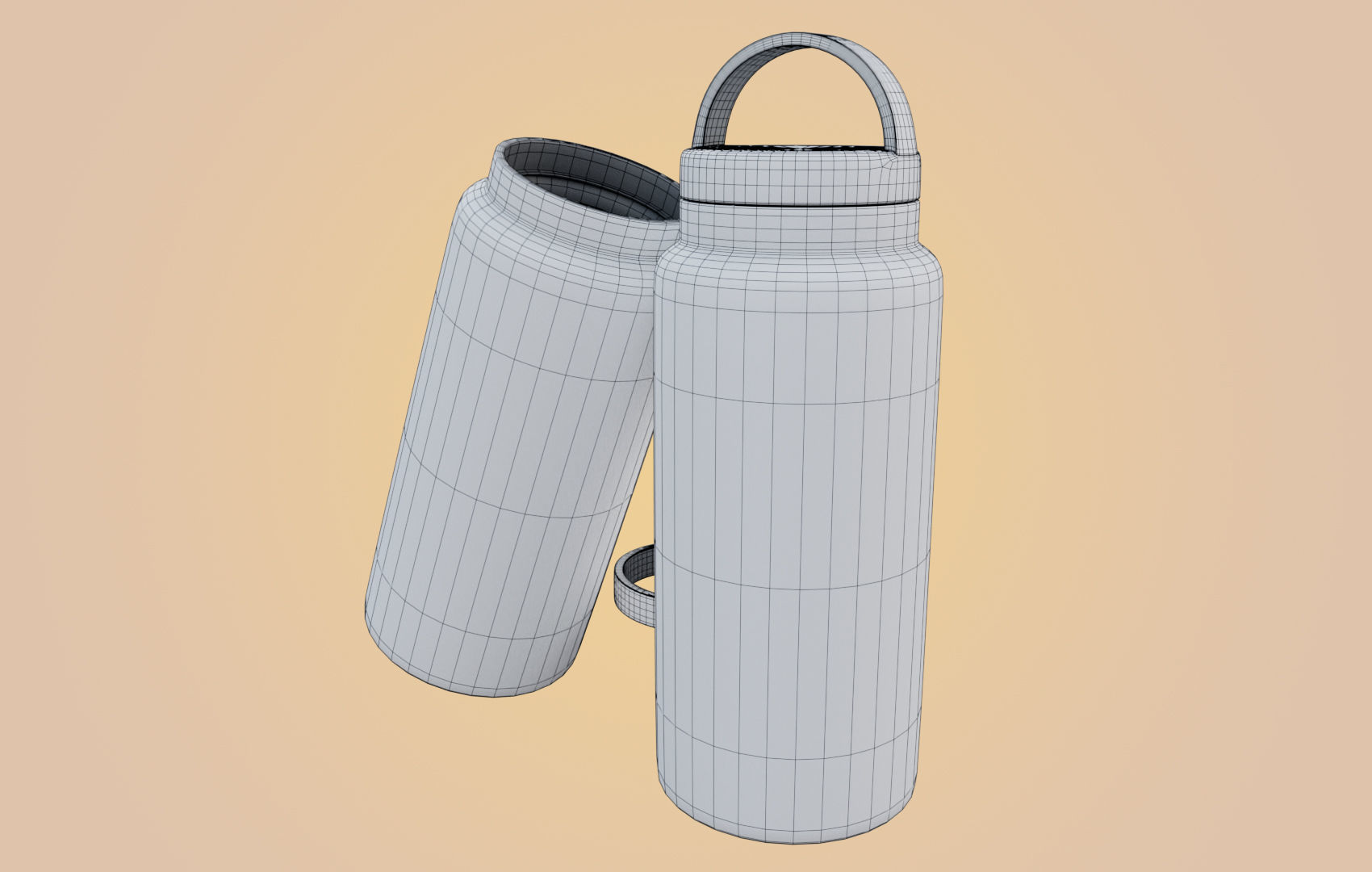 RND Water Bottle Low-poly 3D model_11