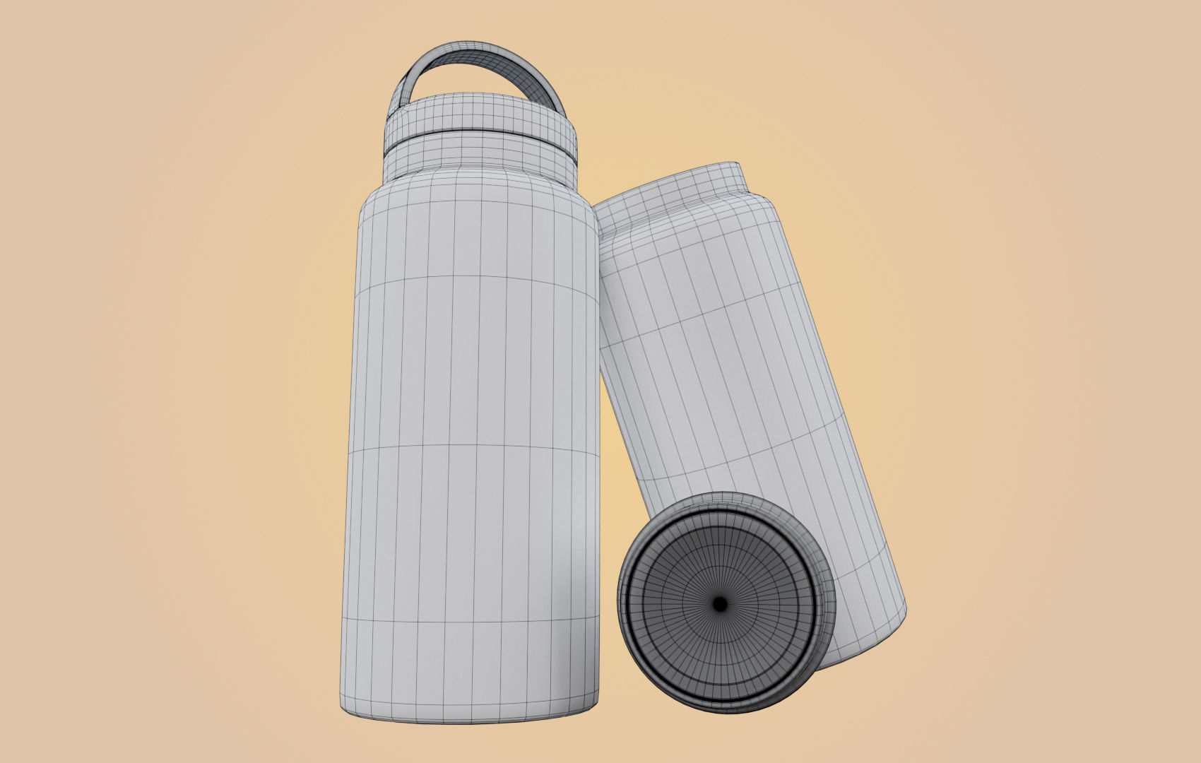 RND Water Bottle Low-poly 3D model_22