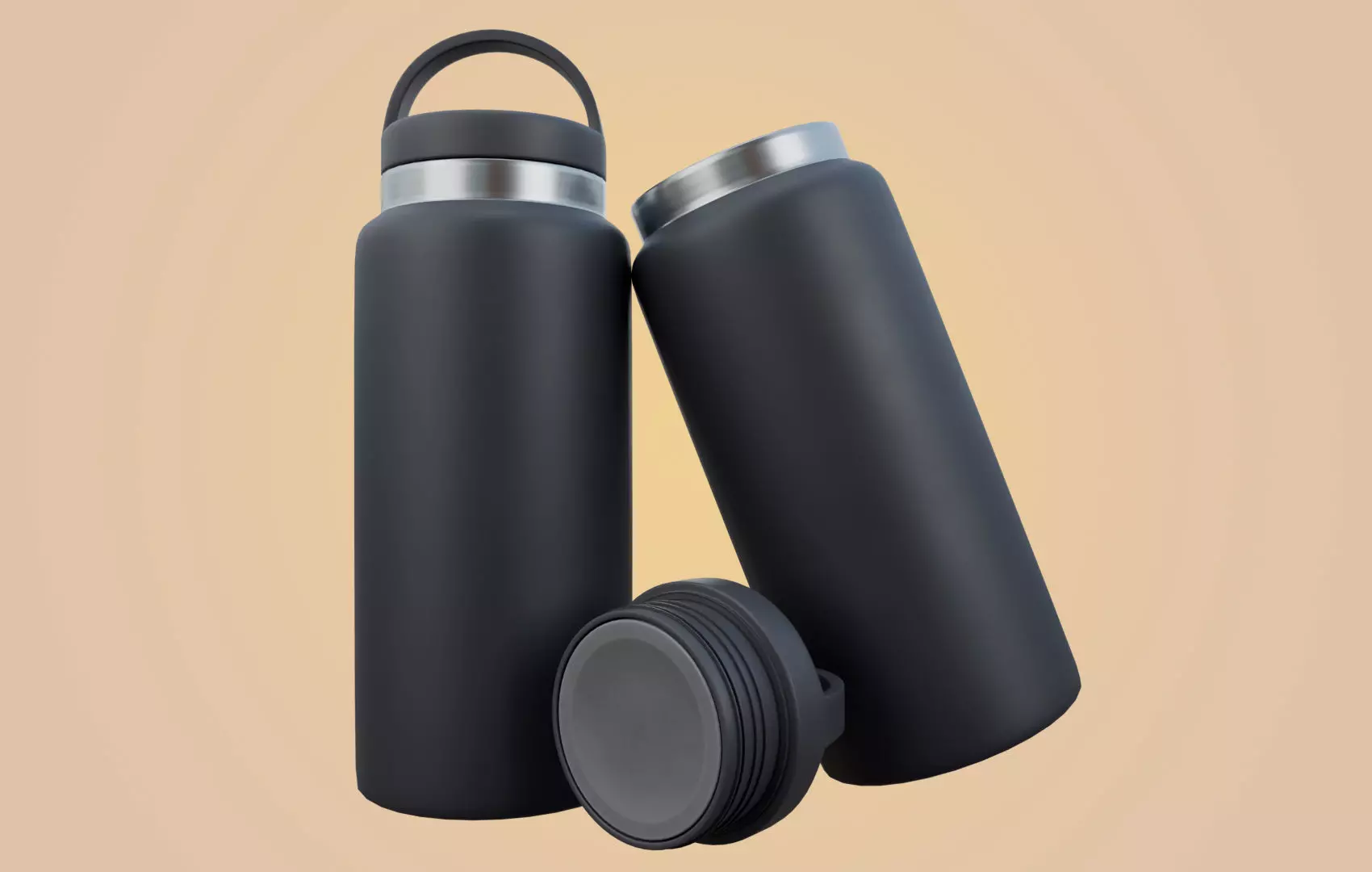 RND Water Bottle Low-poly 3D model_0