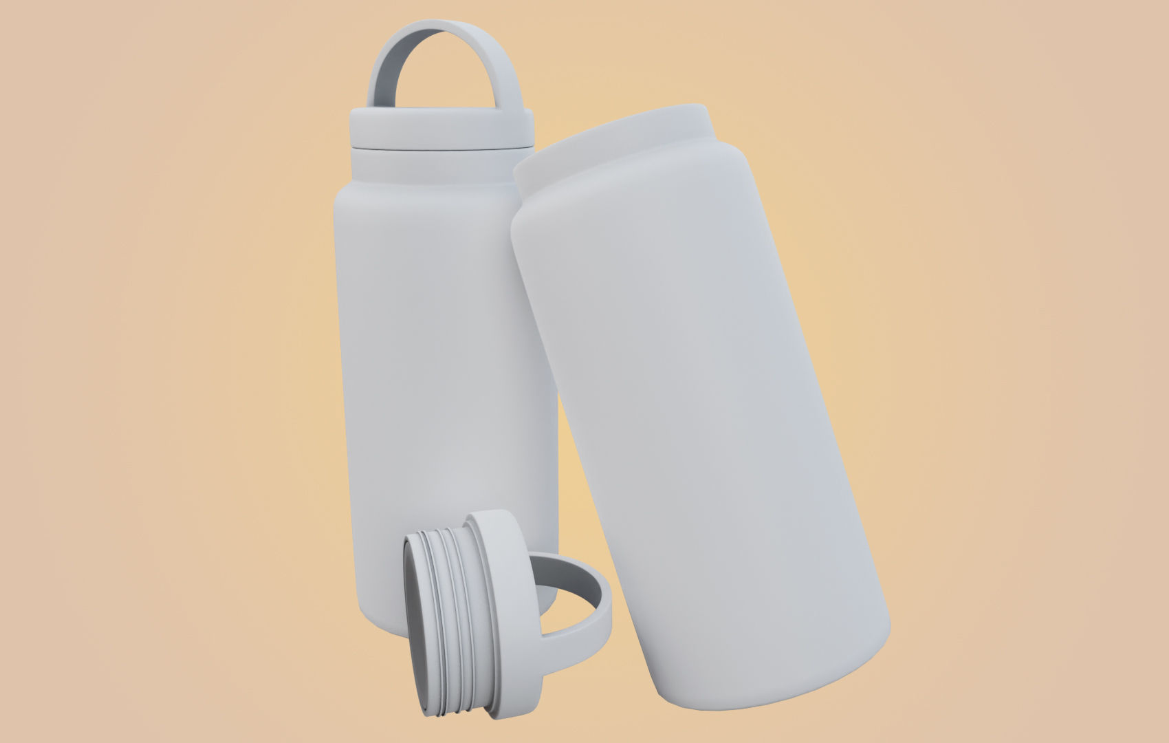 RND Water Bottle Low-poly 3D model_30