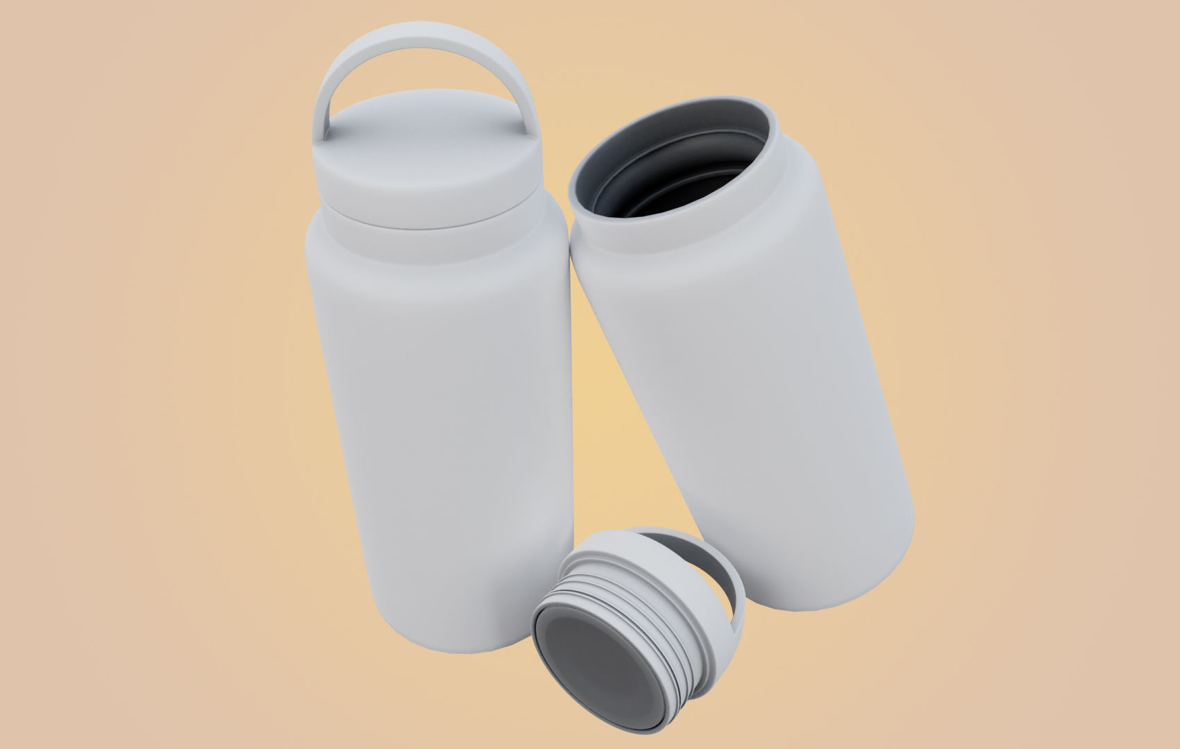 RND Water Bottle Low-poly 3D model_10