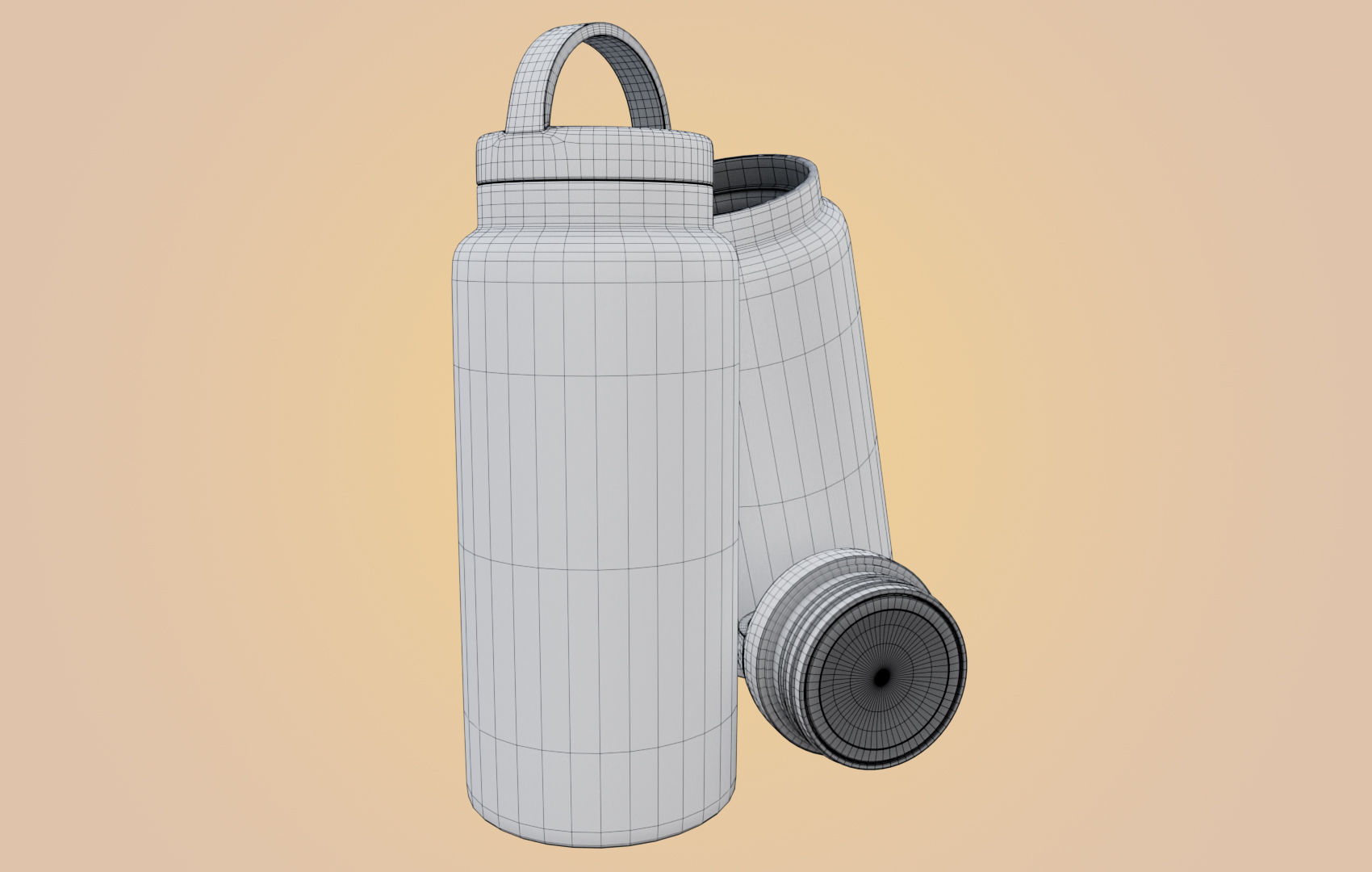 RND Water Bottle Low-poly 3D model_31