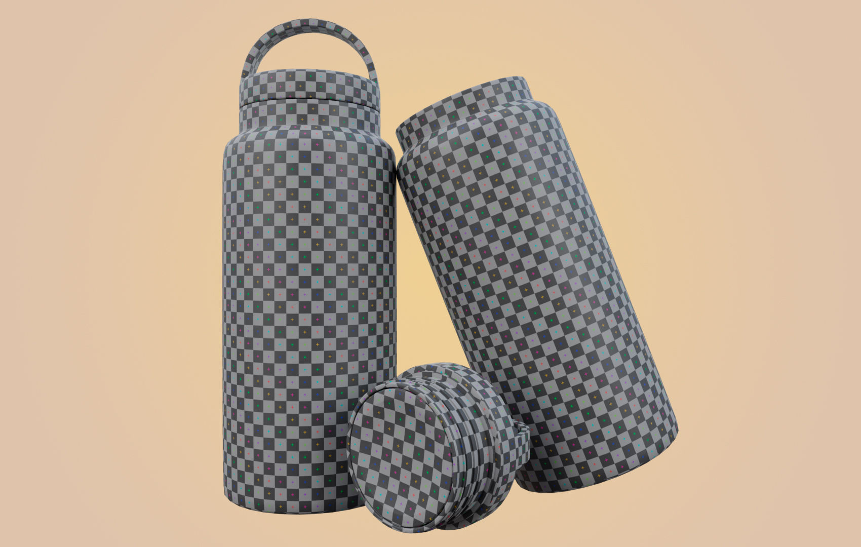 RND Water Bottle Low-poly 3D model_23