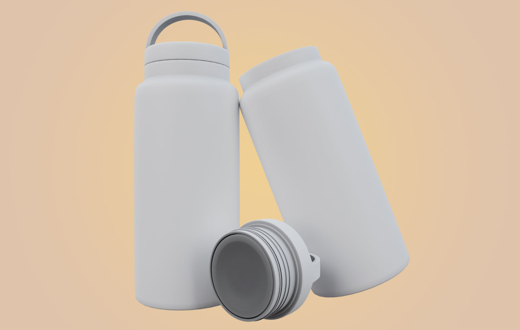 RND Water Bottle Low-poly 3D model_27