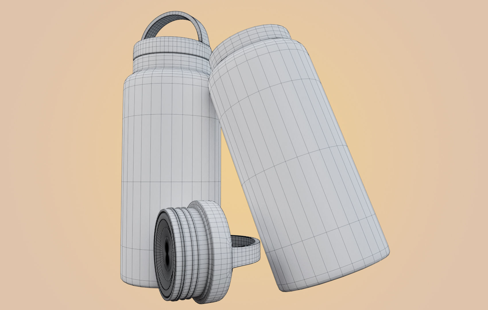 RND Water Bottle Low-poly 3D model_25