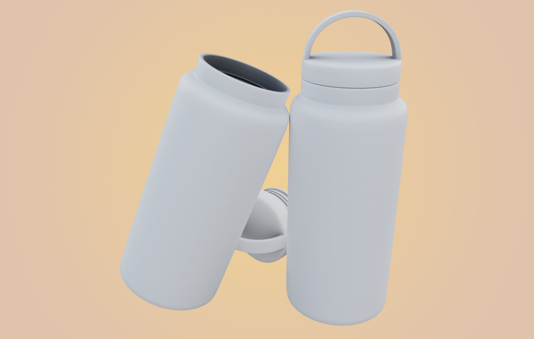 RND Water Bottle Low-poly 3D model_14
