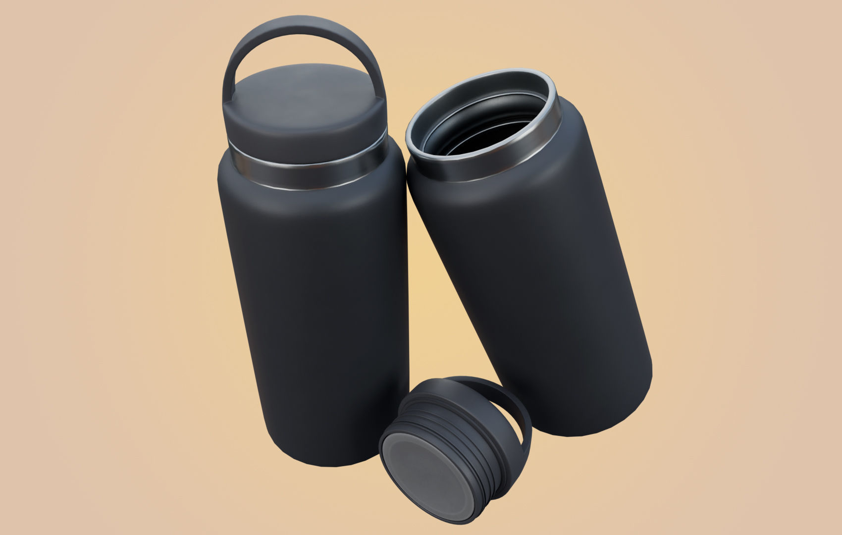 RND Water Bottle Low-poly 3D model_3