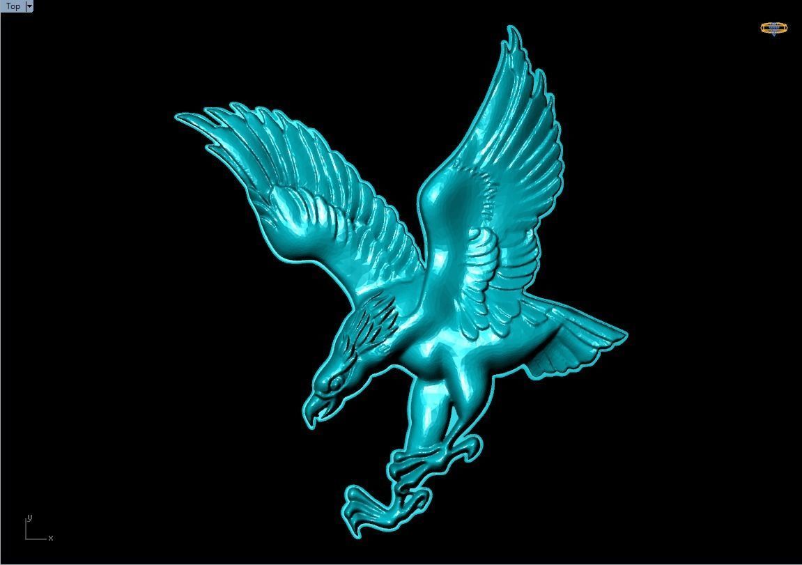 Eagle for jewelry - Eagle for ring - Eagle for pendant - N1022 3D print model_3