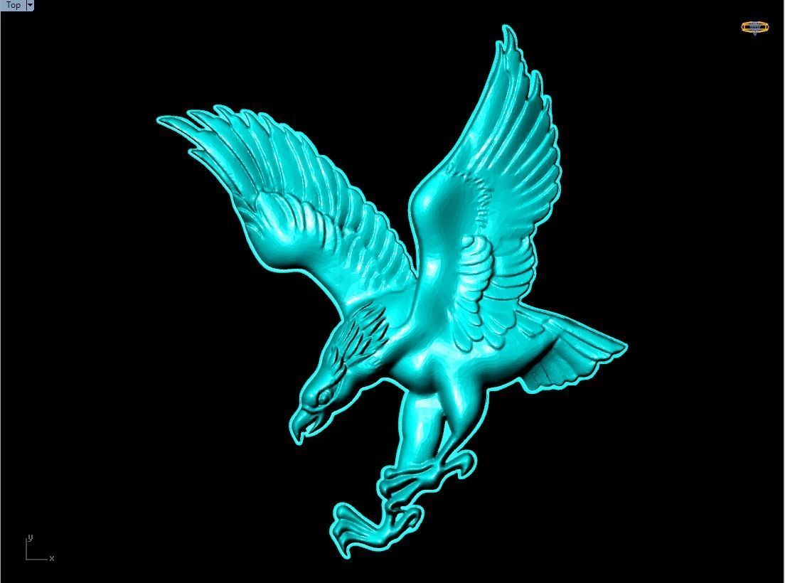 Eagle for jewelry - Eagle for ring - Eagle for pendant - N1022 3D print model_2
