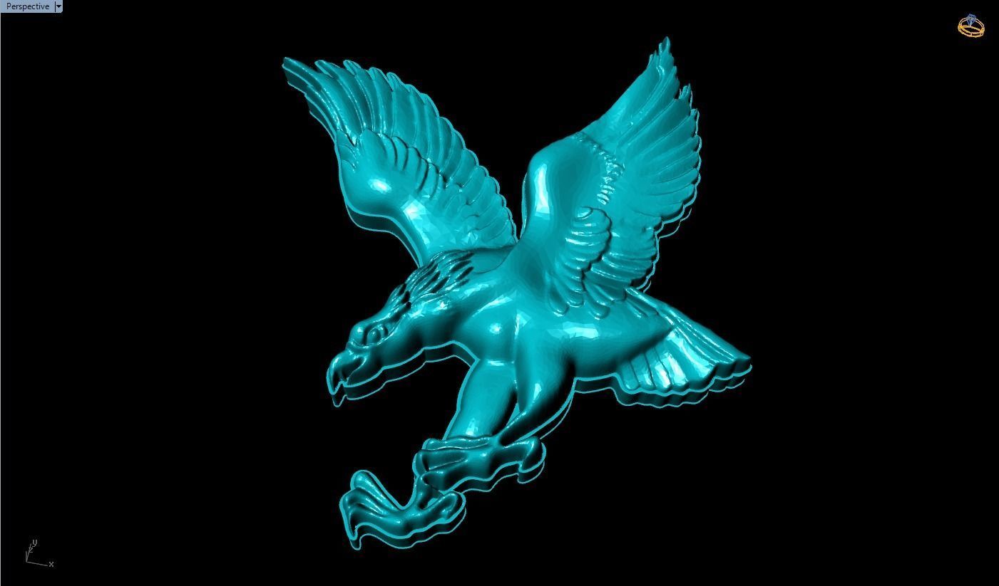 Eagle for jewelry - Eagle for ring - Eagle for pendant - N1022 3D print model_6