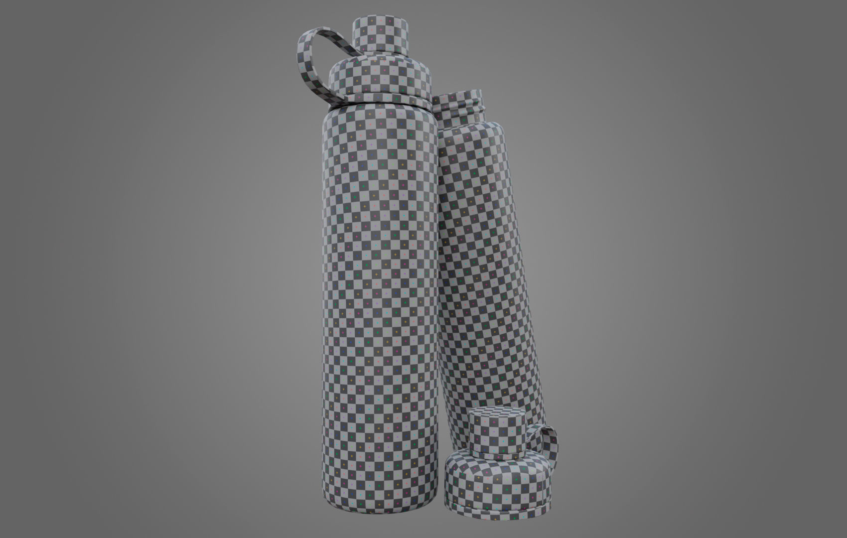 Orange Water Bottle Low-poly 3D model_8