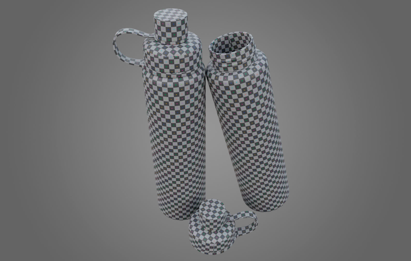 Orange Water Bottle Low-poly 3D model_27