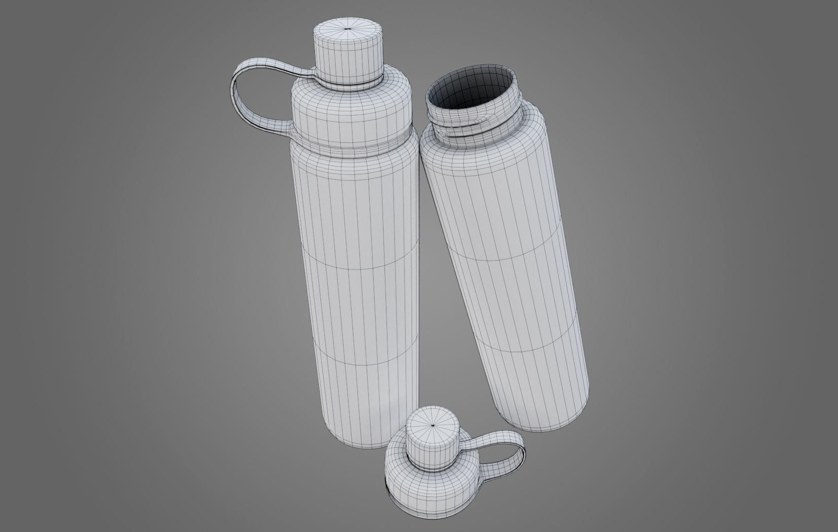 Orange Water Bottle Low-poly 3D model_23
