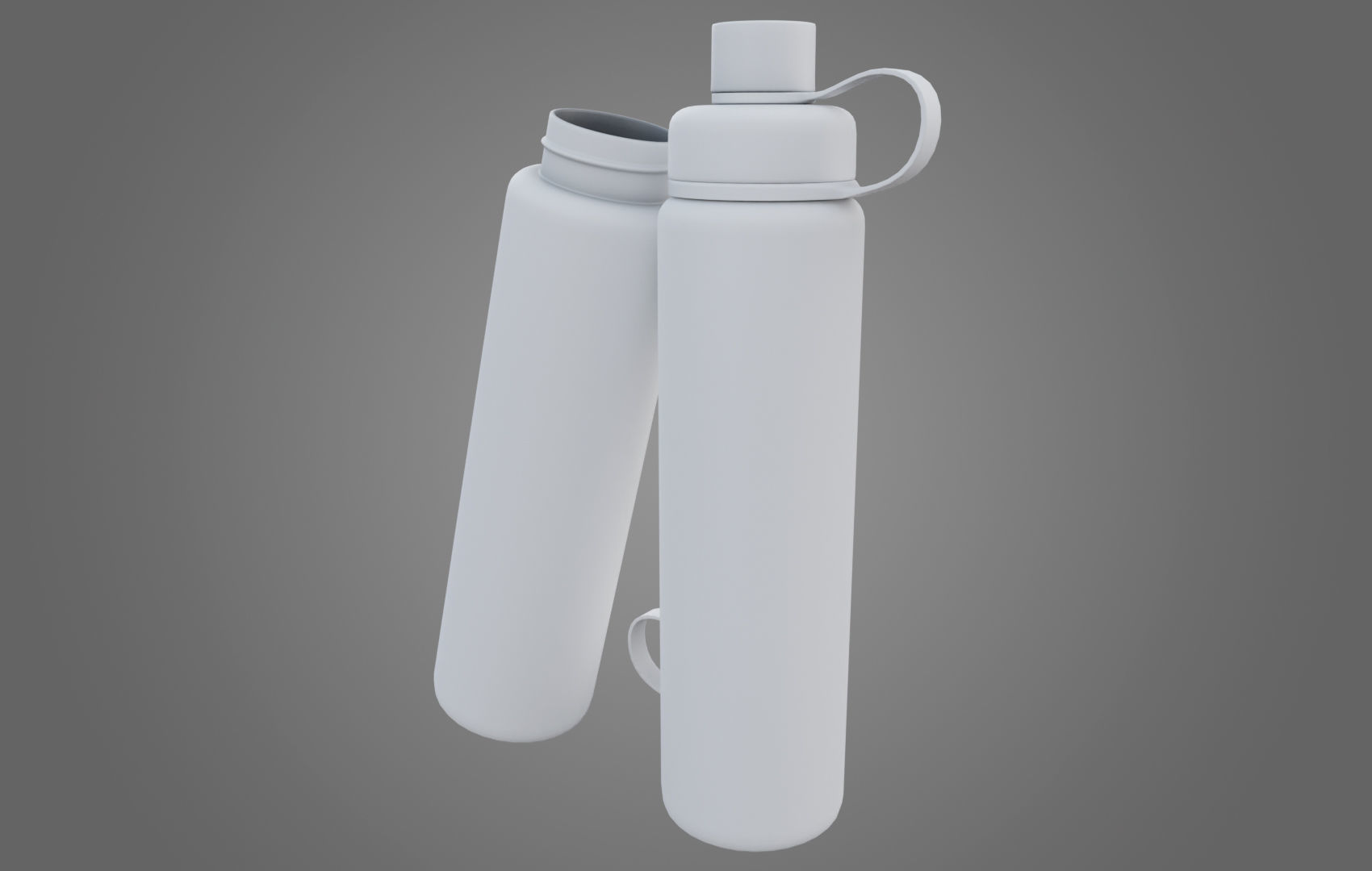 Orange Water Bottle Low-poly 3D model_25
