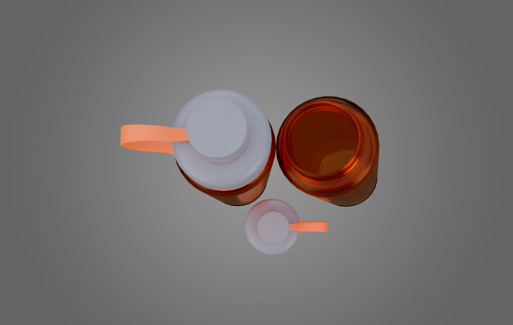 Orange Water Bottle Low-poly 3D model_21