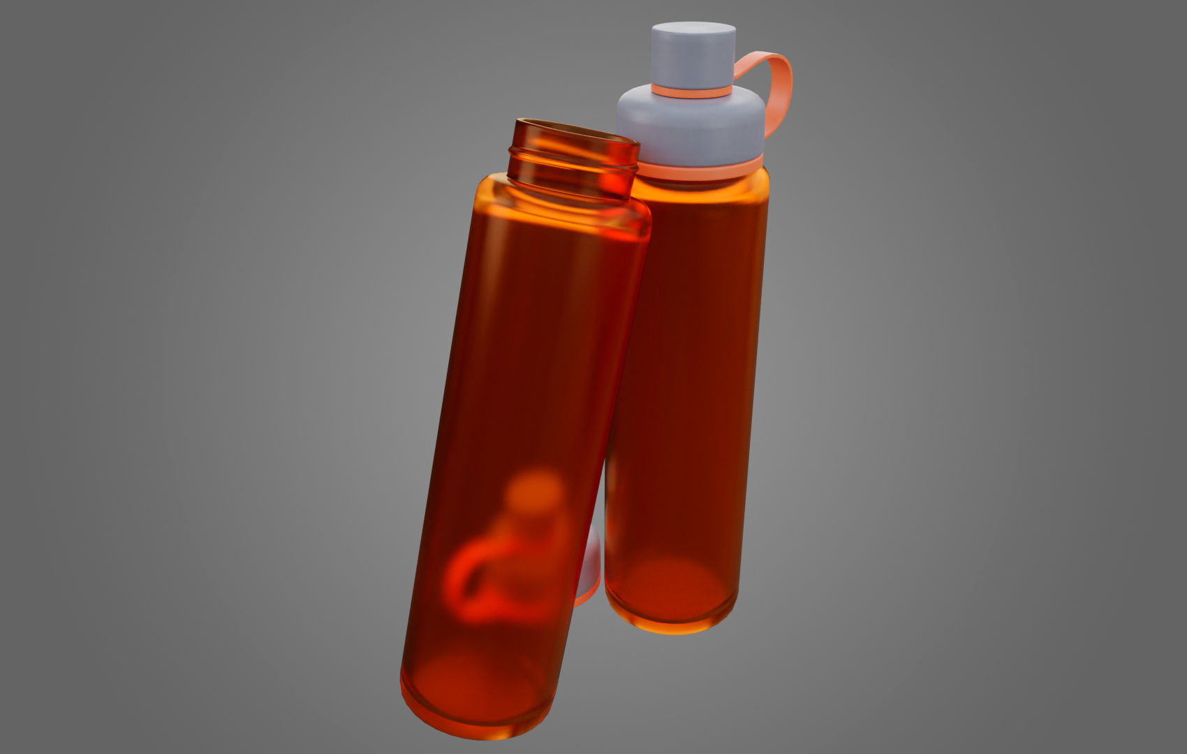Orange Water Bottle Low-poly 3D model_17