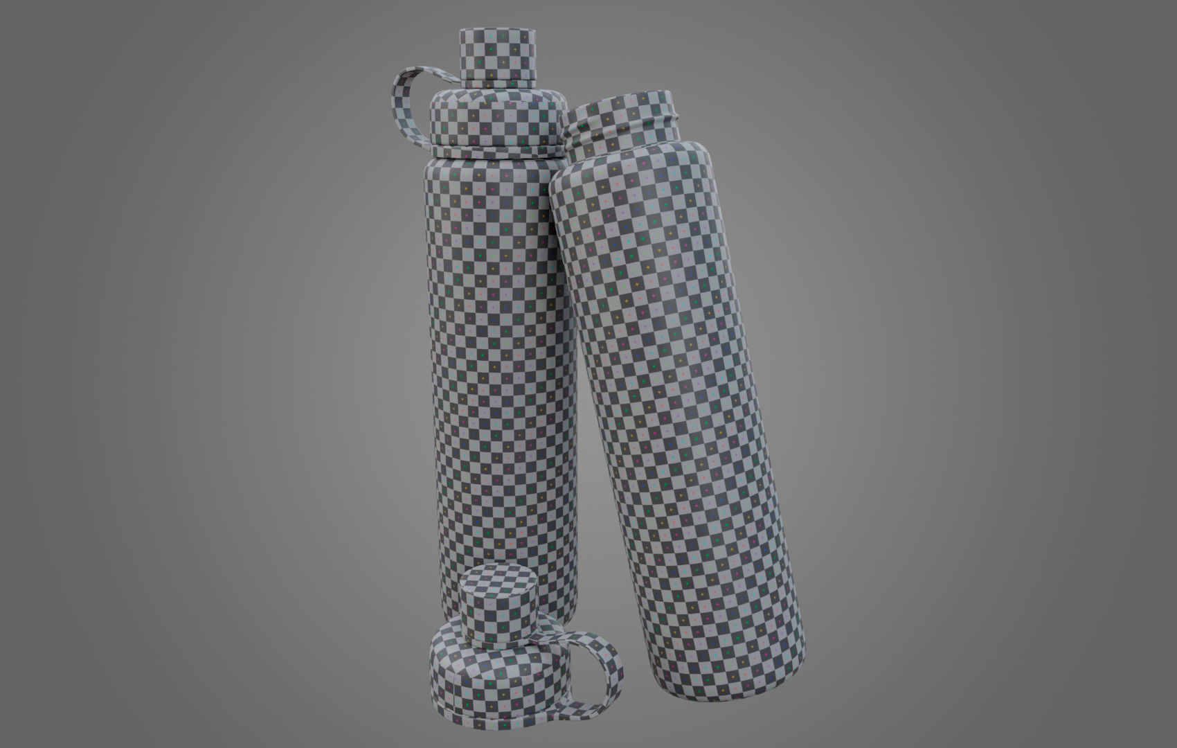 Orange Water Bottle Low-poly 3D model_36