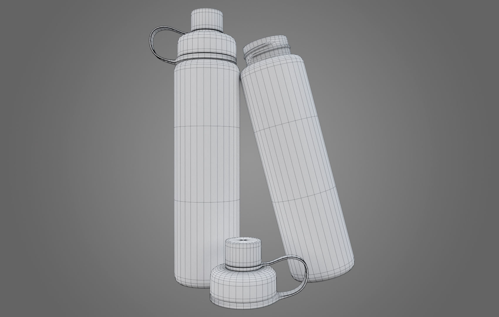 Orange Water Bottle Low-poly 3D model_29