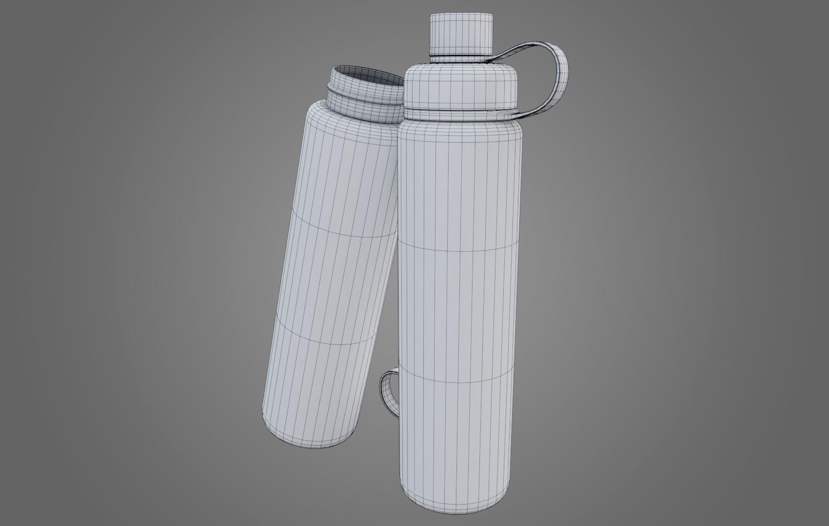 Orange Water Bottle Low-poly 3D model_19