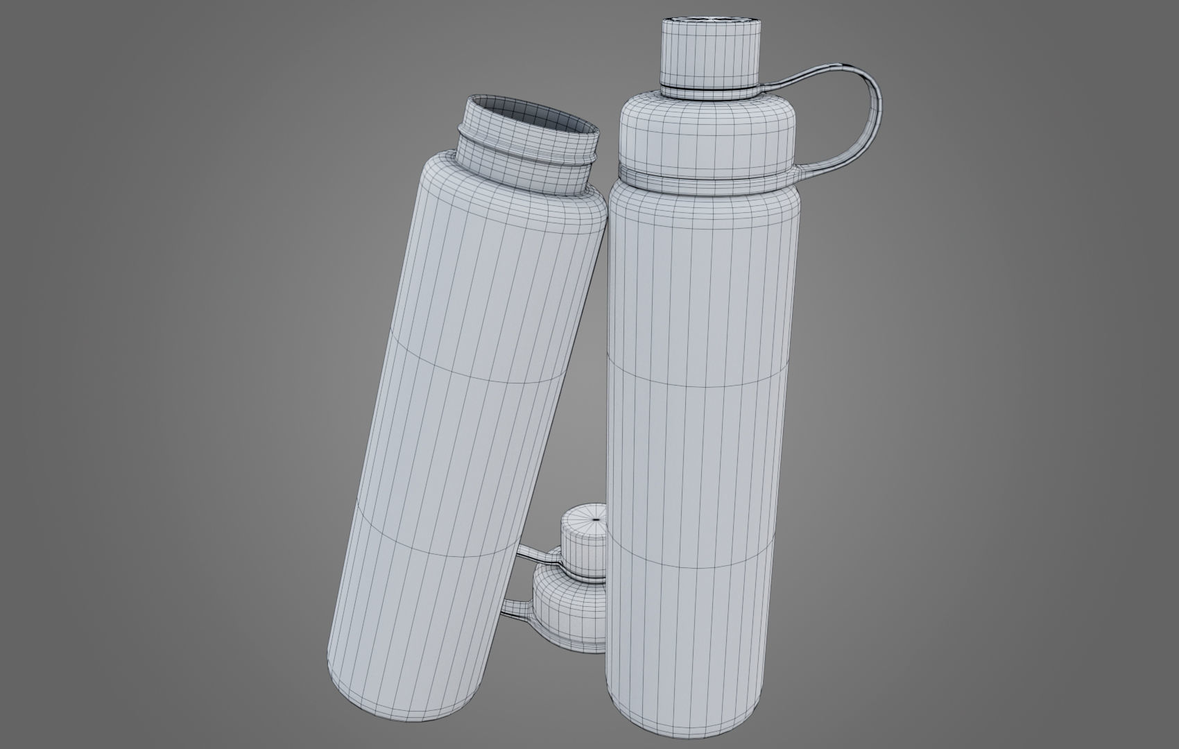 Orange Water Bottle Low-poly 3D model_7