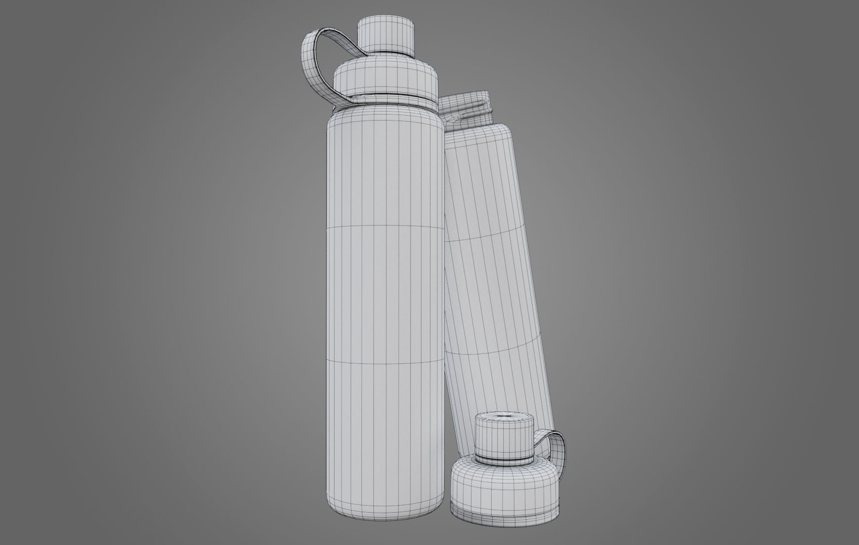 Orange Water Bottle Low-poly 3D model_11
