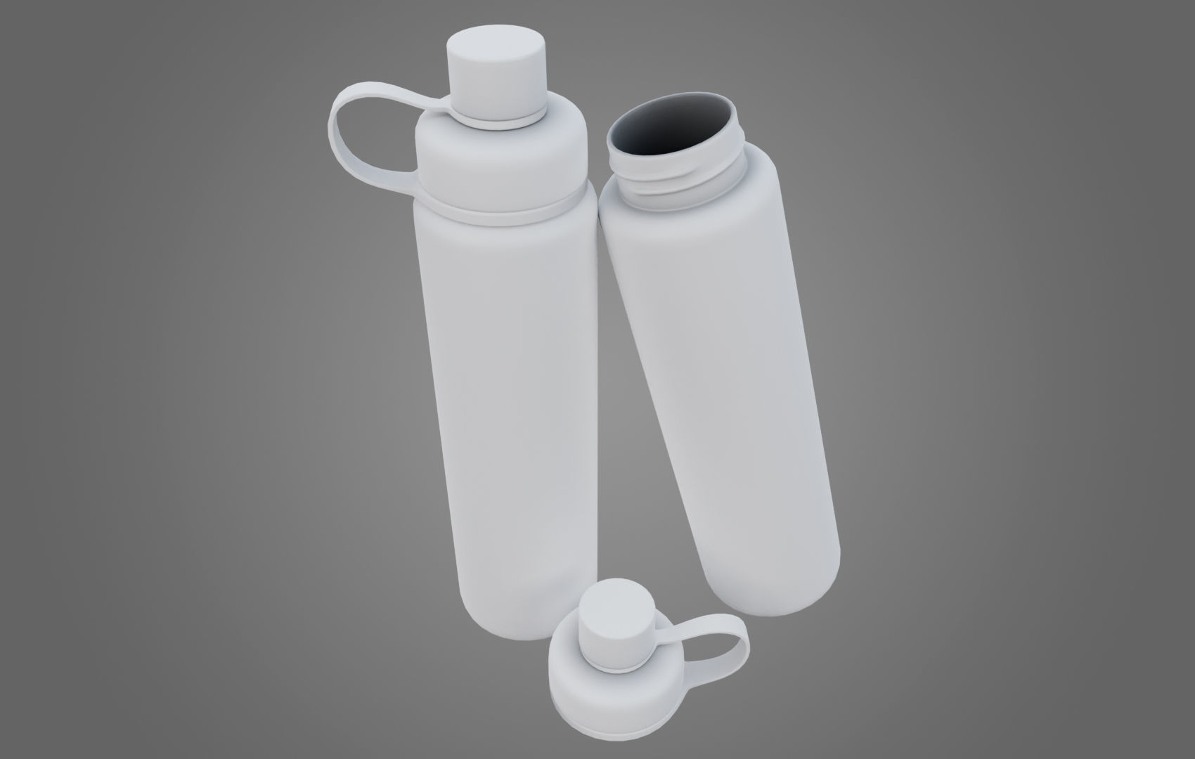 Orange Water Bottle Low-poly 3D model_22