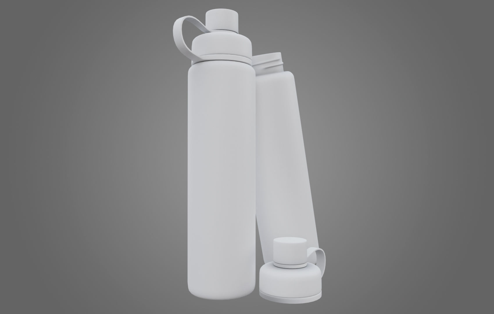 Orange Water Bottle Low-poly 3D model_10